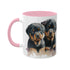 Rottweiler Pupies - Color Accent Mugs, 11oz 11oz Pink